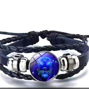 Libra Constellation Sign Adjustabpe Black Bracelet